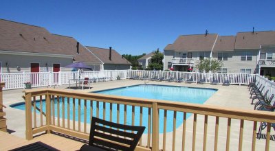 Deck view of Larkin Creek Luxury Apartments